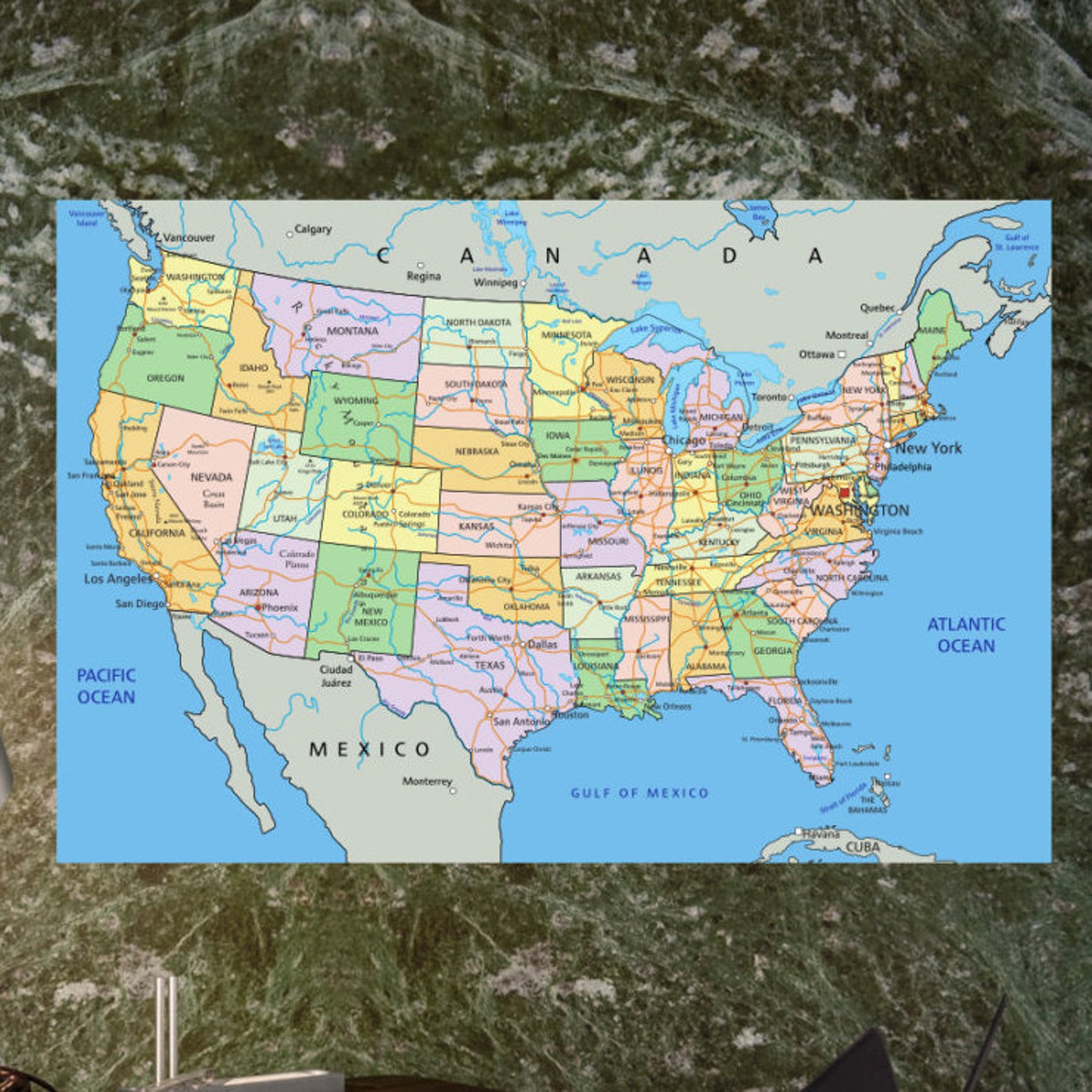 Large USA Map Poster with Push - Il 1588xN.1093397638 Fsyq 