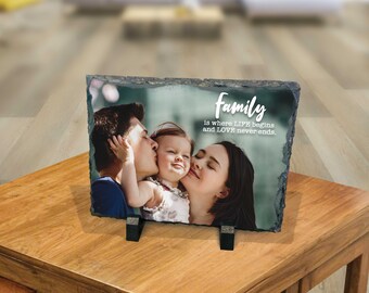 Family Frame, Family Picture, Family Gift, Family Photo Gift, Custom Print, Custom Gift, Slate, Family Quote, Family Reunion Gifts