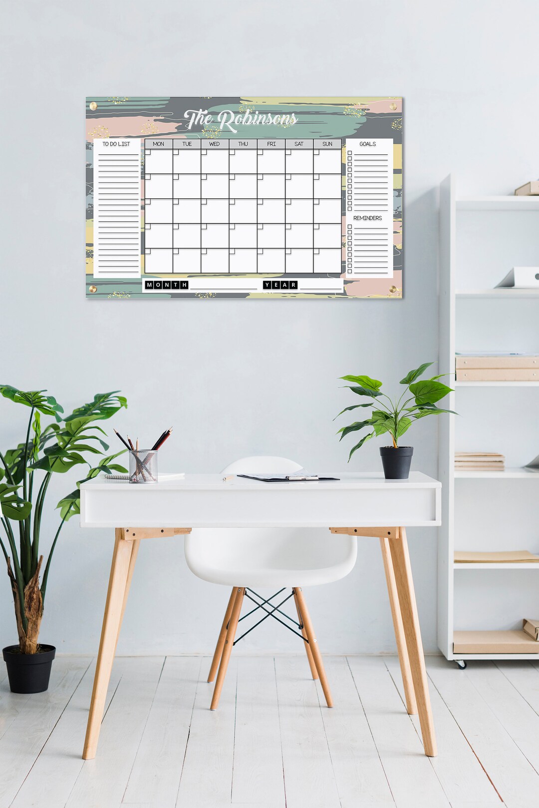 Acryl-Kalender, trocken löschen, ideal als Wanddeko oder