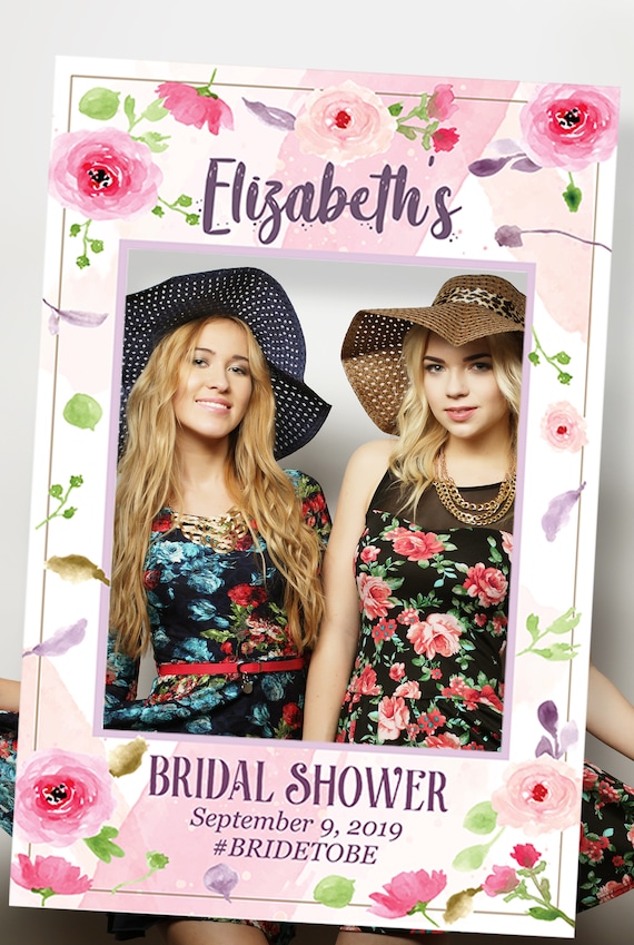 Photo Booth Frame Bridal Shower Prop Wedding Photo Prop Floral Design Bridal Shower Photo Instagram Frame Prop Bridal Shower Ideas By Expressed In Prints Catch My Party