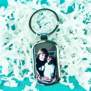 Dog Key Chain, Pet Lover, Dog Photo Keychain, Remembrance keychain, cat photo keychain, Personalized Picture Keychain for Christmas, Dog Mom