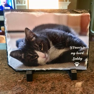 Katzengedenkgeschenk Schiefer, Sympathiegeschenk für Katzen, Erinnerungsgeschenk für Katzen, Geschenk für Katzenverlust, Erinnerungsstein für Katzen, In Erinnerung an Katze, Geschenk für den Tod einer Katze