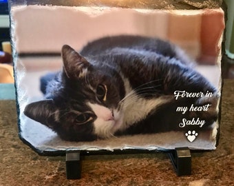 Cat Memorial Gift Slate, Cat Sympathy Gift, Cat Remembrance Gift, Cat Loss Gift, Cat Memorial Stone, In Memory of Cat, Cat Passing Away Gift