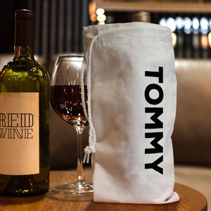 Personalized Wine Bottle Tote Hostess Gift-Wine Lover Gift Bridal Party Favors-Wine Bottle Bag Housewarming Gifts -Custom Wine Bag Christmas