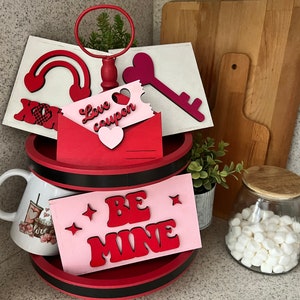 BUNDLE // Valentine's Day Tier Tray Decor, Valentine's Day Signs, Tier Tray Decor, Valentine's Day Tiered Tray Decorations, Valentine Signs