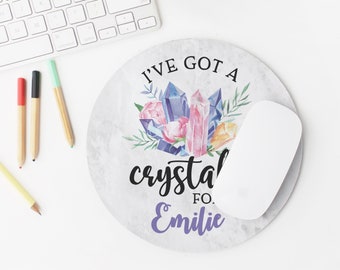 Tapis de souris Crystals personnalisé - Crystal Lover MousePad Accessoires de bureau Coworker Gift for Her - Custom Crystal Mouse Pad Gift for Friend