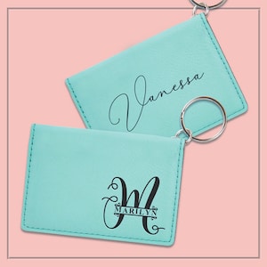 Personalized Keychain Wallet ID Holder, Customized ID Key Chain Wallet, License Holder, ID Wallet Keychain, Card Holder, id Holder Wallet