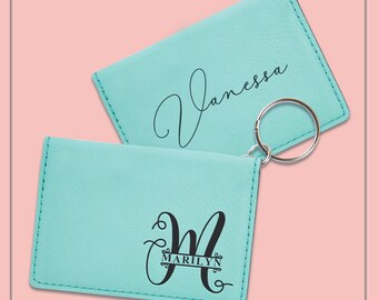 Porta-chaves personalizado para carteira de identidade, carteira para chaveiro de identificação personalizada, porta-licença, porta-chaves para carteira de identificação, porta-cartões, carteira para porta-identidades