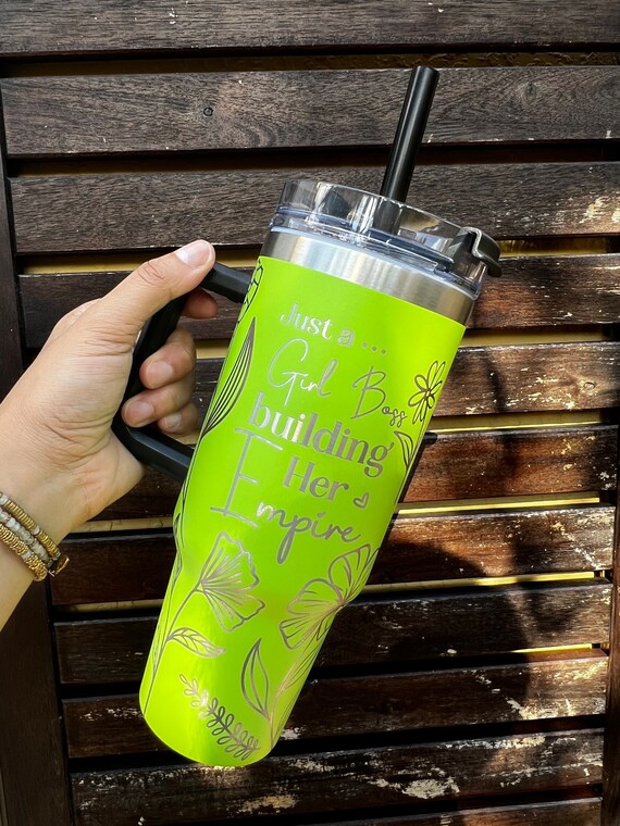 Just a Girl Boss Building Her Empire Tumbler, Certified Small Business Baddie Tumbler, 40oz Tumbler with Handle and Straw, Boss Babe Gift