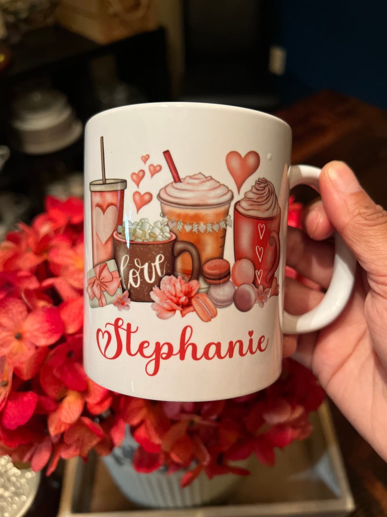 Personalized Valentine Day Mug,Valentine Coffee Mug,Love Coffee Mug,Coffee Lover Mug,Galentine's Day Gift,Gift for Wife,Gift for Girlfriend image 2