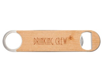 Personalized Bottle Opener with Wood Veneer