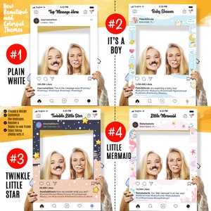 Instagram Frame, Printed Selfie Cutout Photo Booth Prop Personalized: Birthdays, Weddings, Baby Shower, Parties, Graduations, gender reveal