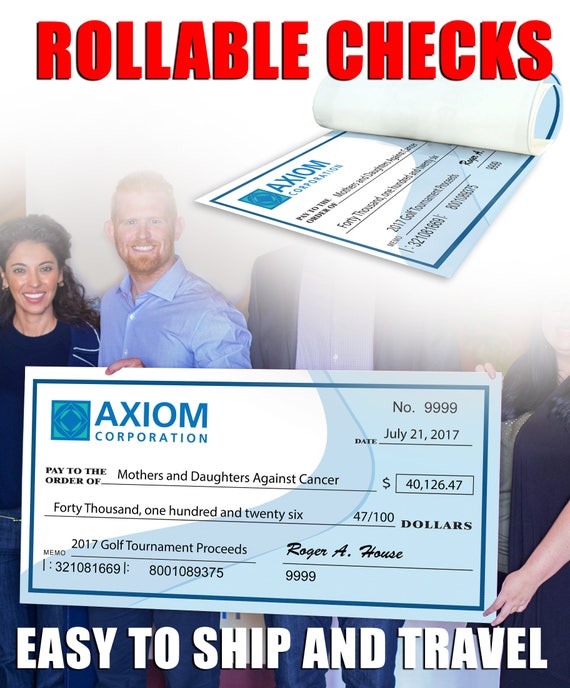 Rollable Giant Check Oversize Check Novelty Check Printed Etsy