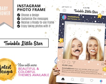 Twinkle Twinkle Little Star Baby Shower - Baby Shower Photo Booth Frame - Instagram Frame - Photo Booth Prop - Instagram Frame Prop