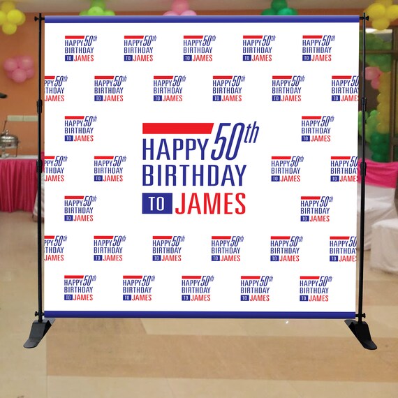 Happy Birthday Step And Repeat Backdrop Banner 8x8 With Hardware Photo Booth Red Carpet Custom Backdrop Anniversary Step And Repeat By Expressed In Prints Catch My Party