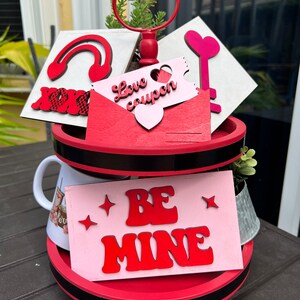 BUNDLE // Valentine's Day Tier Tray Decor, Valentine's Day Signs, Tier Tray Decor, Valentine's Day Tiered Tray Decorations, Valentine Signs