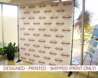 Step and repeat backdrop banner 8x8' PRINT ONLY - Wedding Step and Repeat - Custom Backdrop - Banner Stand - Photo Booth Backdrop