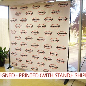 Custom step and repeat backdrop banner 8x8' with hardware Photo Booth Red Carpet Custom Backdrop Banner Stand Photo Booth Backdrop image 2