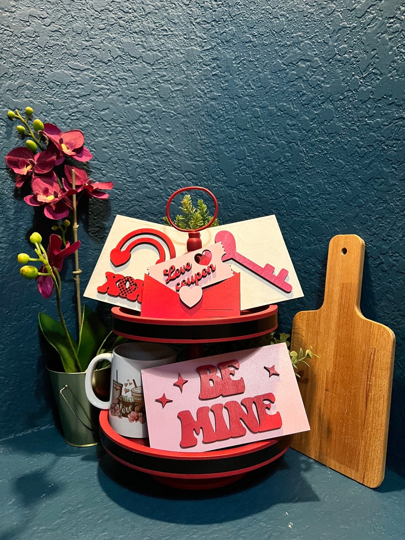 BUNDLE // Valentine's Day Tier Tray Decor, Valentine's Day Signs, Tier Tray Decor, Valentine's Day Tiered Tray Decorations, Valentine Signs