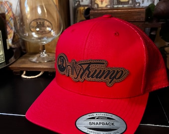 Only Trump Trucker Red Hat, Trump 47, Trump 2024, MAGA Hat, Conservative Cap, Leather Patch Hat, Adjustable Snapback for Republicans