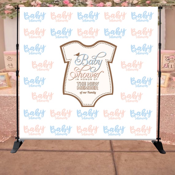 Baby Shower Step And Repeat Backdrop Banner 8x8 With Etsy