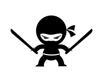Download Ninja Girl Svg 2 Ninja Svg Girls Room Silhouette Cartoon | Etsy