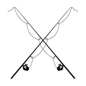 Fishing Rod Pole Vector Clipart / Outline & Stamp Graphic / Commercial Use  / PNG, JPG, SVG, Eps -  Sweden