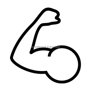 Arm Muscle Svg Download, Arm Muscle Dxf Cutting File, Arm Muscle Digital Cut File, Muscle Png Clipart Image, Arm Muscle Svg Dxf Png Eps