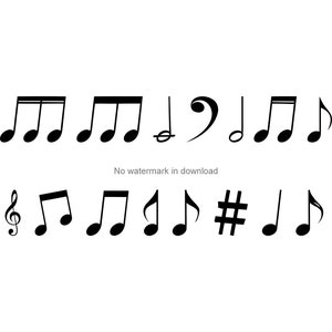 Musik Noten Svg, Musik Digital Download, Musik druckbare Vektor, Noten Png, Instant Download Clip Art Musik