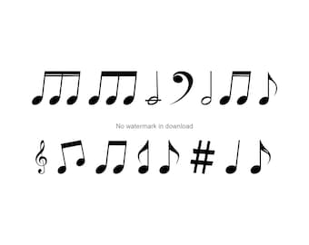 Muzieknoten SVG: Muzikale Clip Art Vector (digitale download)