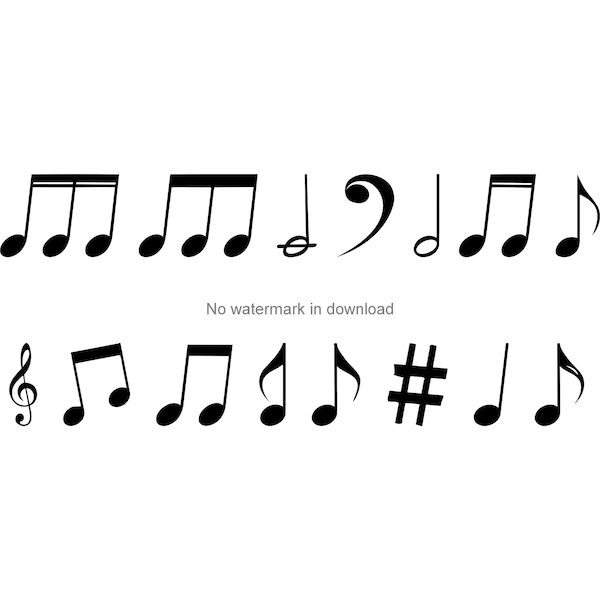 Music Notes Svg, Music Digital Download, Musical Printable Vector, Notes Png, Instant Download Clip Art Music