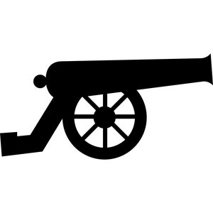 Cannon Silhouette: Military SVG, DXF, PNG Cut Files (Digital Download)