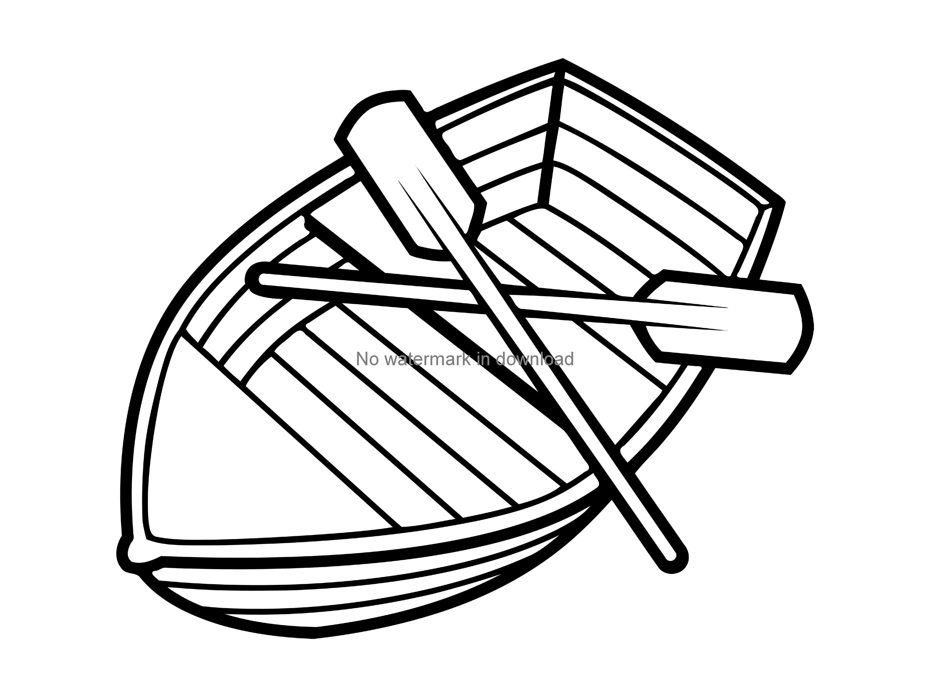 row boat clip art black and white