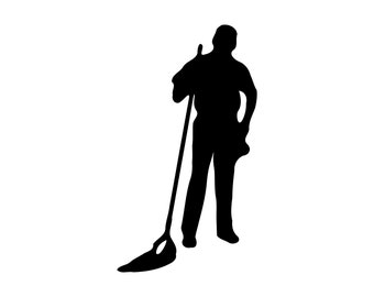 Janitor Svg Cleaning Man Clipart Cutting File Template Clip Art Png Dxf, Janitorial svg, Housework Png