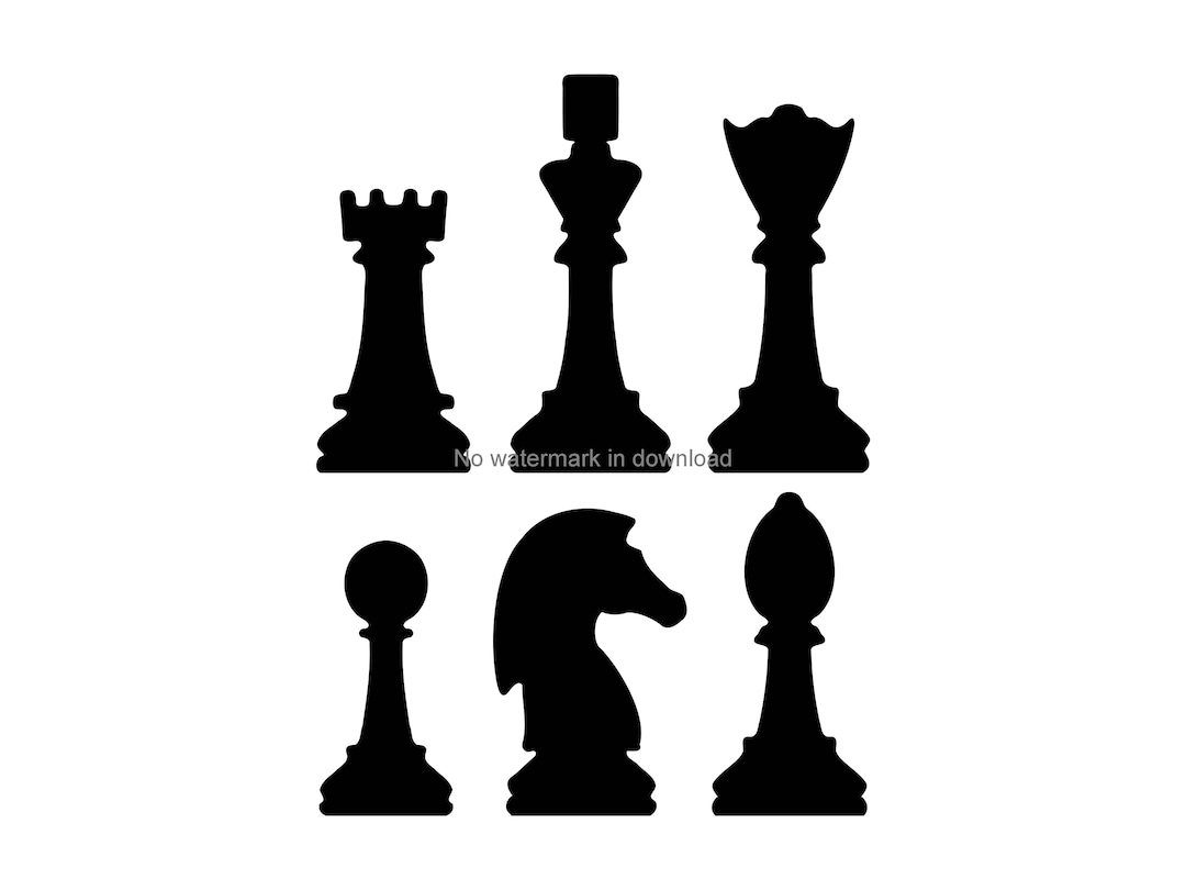 Chess Pieces Printable Clipart, Chess Pieces Vector Image, Chess Pieces ...