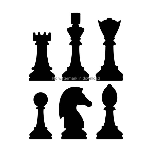 Chess Pieces Printable Clipart, Chess Pieces Vector Image, Chess Pieces Iron On Svg, Chess Pieces Files For Cutting