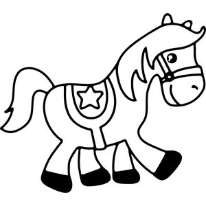 Pferd Svg Clipart, Cartoon Pferd Svg, Pferd Silhouette Datei, Pony Svg, Pferd Dxf Pony Clipart Pferd Vektor Pferd Cartoon Decal Svg