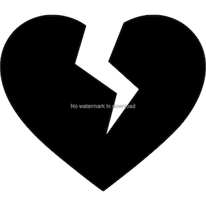 Broken Heart Vinyl Cut File, Broken Heart Svg Files, Broken Heart Svg Cut Files, Broken Heart Dxf