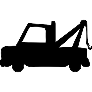 Tow Truck Svg Towing Truck Svg Silhouette Cutting File Clipart Svg Dxf Png Laser Cut File Tshirt Vector Clip Art Engraving Cnc