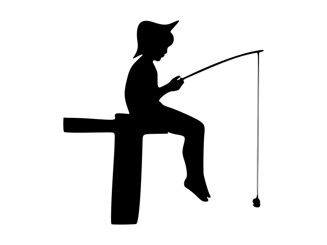 Fishing Svg Boy Fishing Svg Dock Fishing Silhouette Cutting Etsy