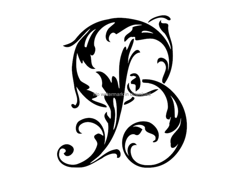Download B Curly Monogram Letter B Svg Font Cutting B Fancy ...