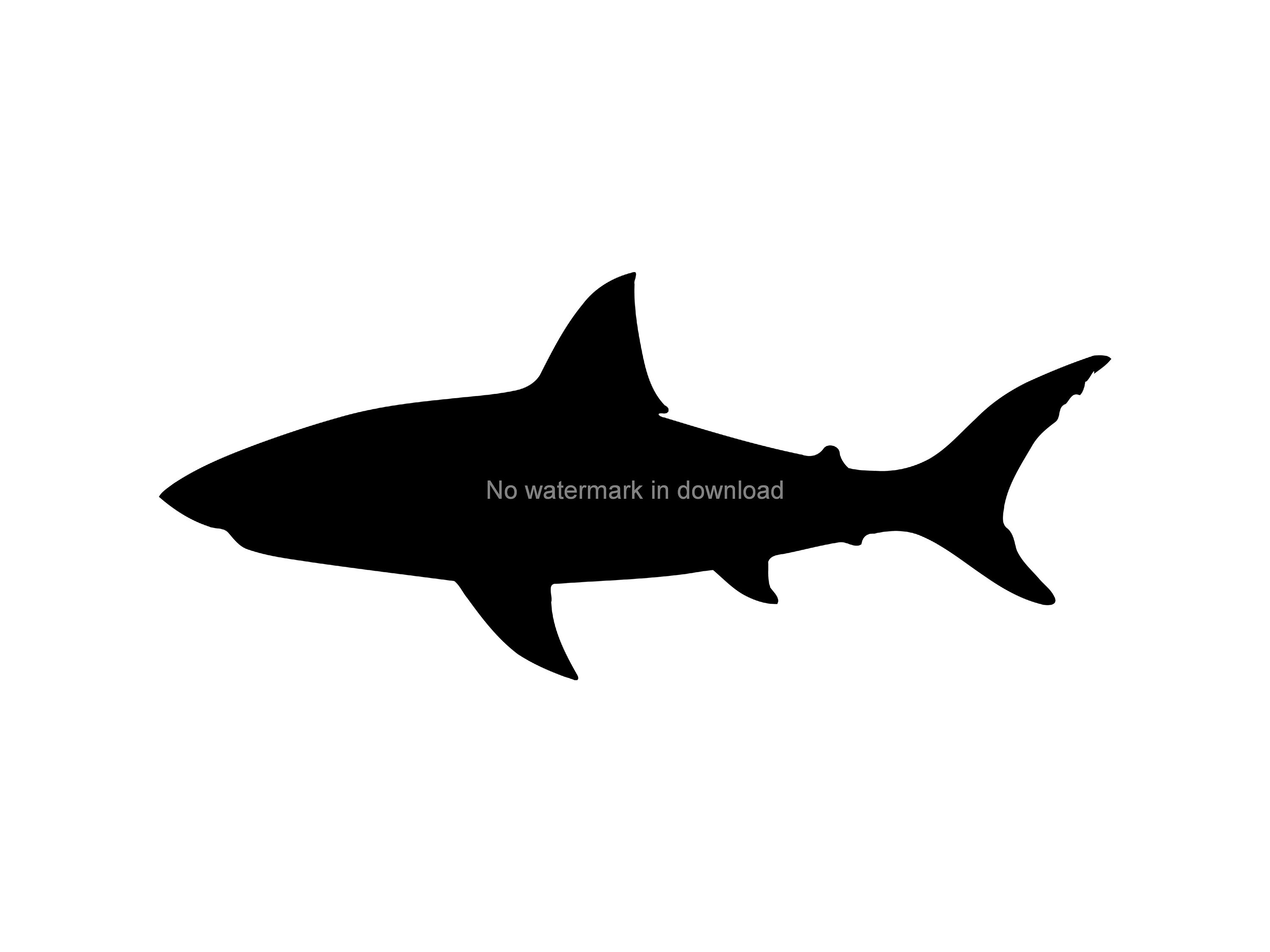 Shark Silhouette Clipart Vector Cut File SVG DXF PNG Etsy