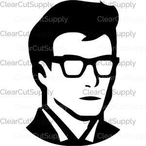 Einfarbige Mann Kopf Illustration - stilvolle Clipart zum sofortigen Download und Sublimationsdesign