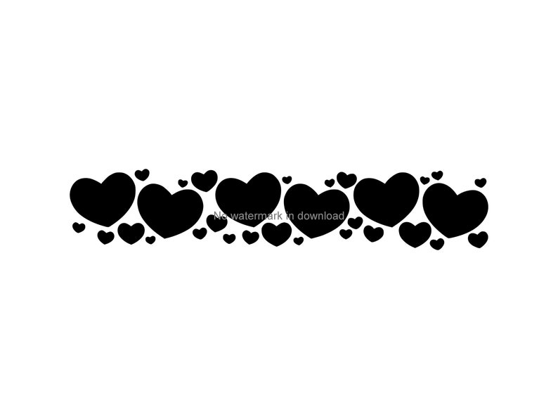 Heart Border Svg Cut File Heart Border Files for Silhouette Etsy