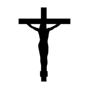 Gesù Siluetta Gesù sulla croce Christian Cutting File Clipart religioso SVG DXF jpg png psd Photoshop Element Vector