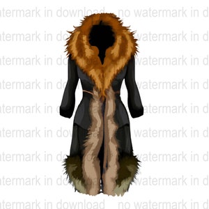 Fur Coat Instant Download Printable JPG PDF PNG Digital Design Clip Art Image