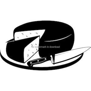 Cheese Wheel SVG Clipart: Vinyl Cut Image File (Digital Download)