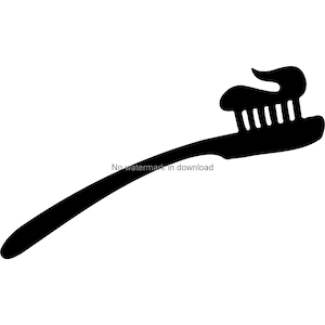 Toothbrush SVG Clipart: Vector Cut File (Digital Download)