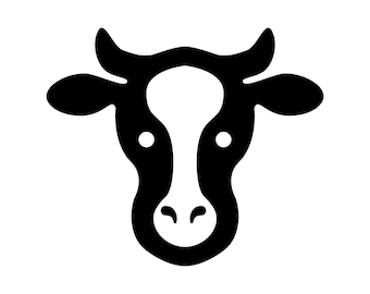 Koeienkop SVG: boerderijdieren clipart, snijbestand (digitale download)