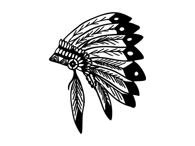 Download Head Dress Svg Ceremonial Tribal Silhouette Native ...